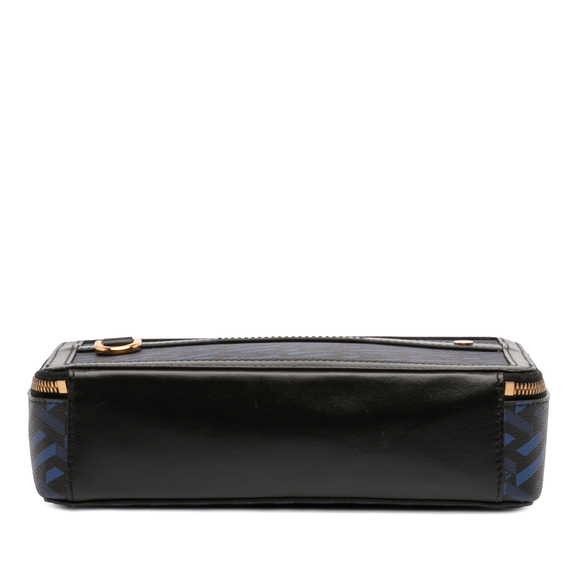 Pre-Loved Versace Coated Canvas La Greca Zip Around Messenger Bag - Picture 3 of 9